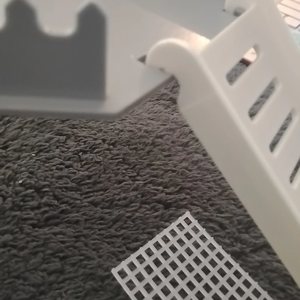 Small Pet Habitat Platform with Ramp - Gray and White